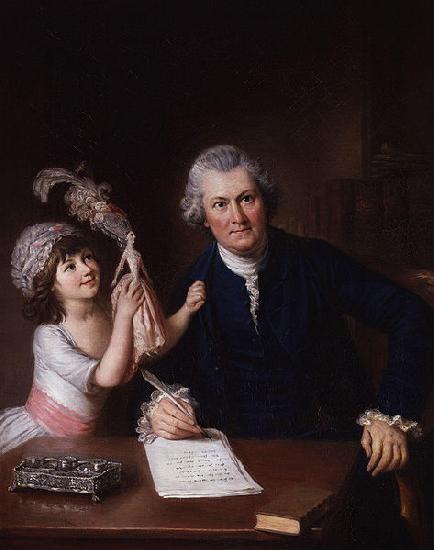 William Hoare Portrait of Christopher Anstey with his daughter oil painting picture